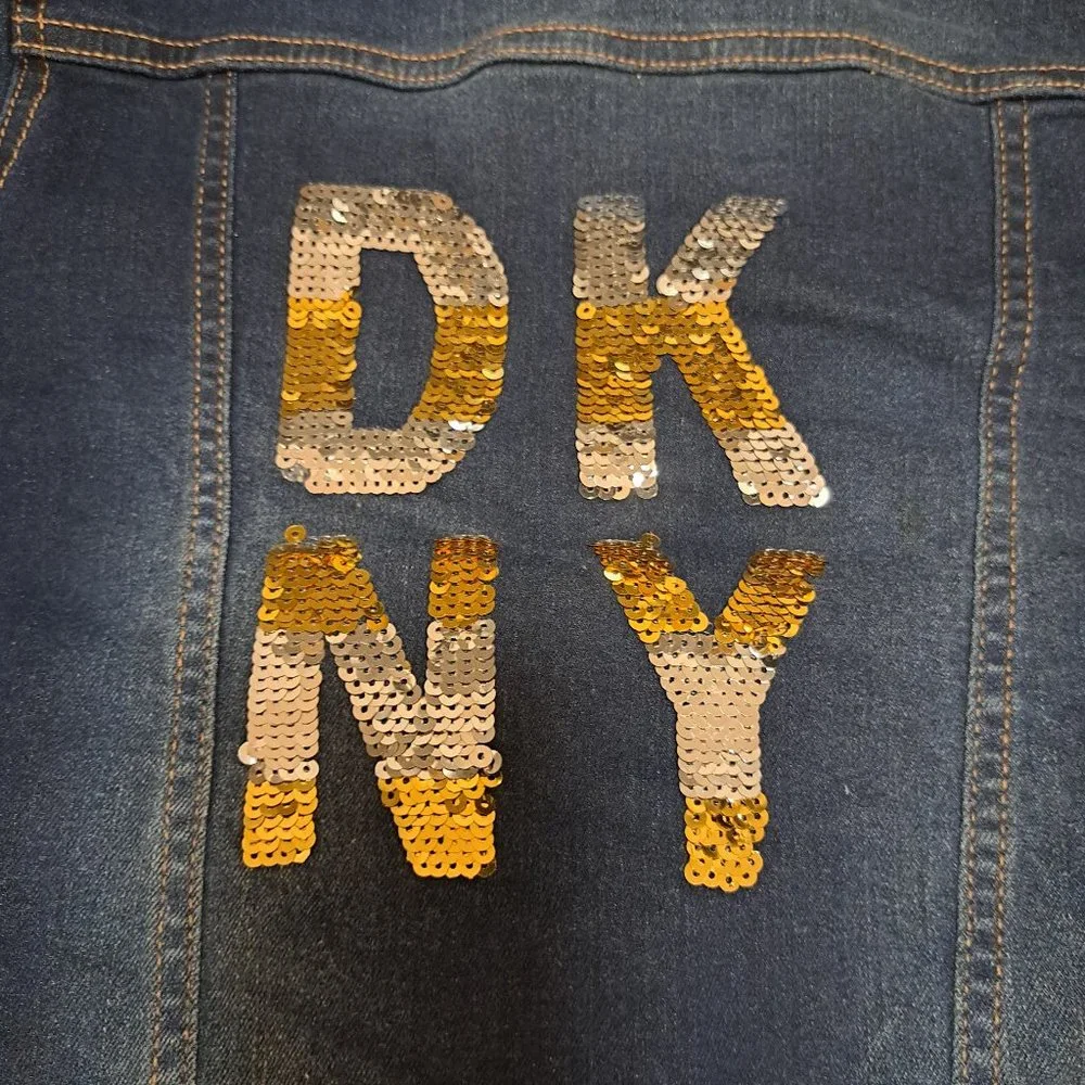 DKNY Denim Sequin Pre-Teen Jacket - Size Medium